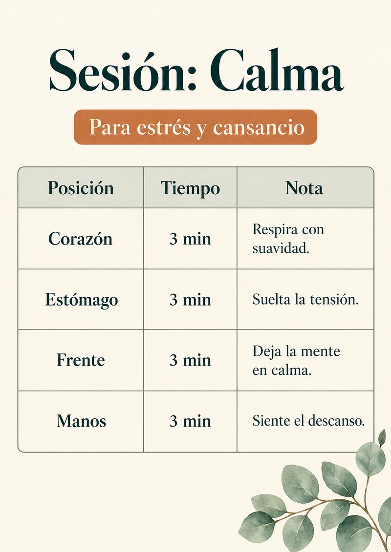 Sesión Calma del recetario